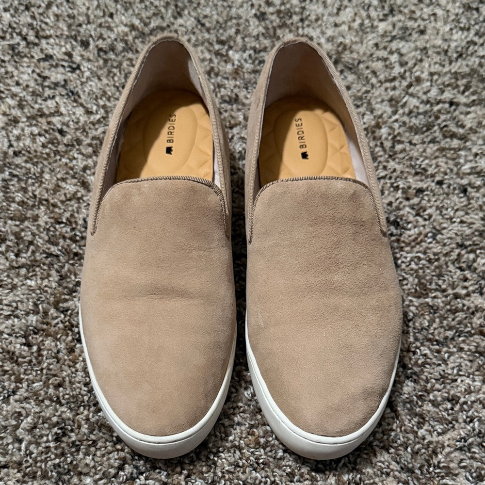 Birdies Slip-On Sneakers – Beige Suede – Size 7.5